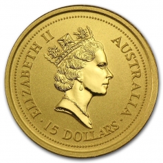 Золотая монета 15 долларов "Лунный календарь 1 - Год крысы" 1996 год 1/4 унции