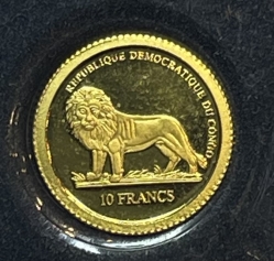 Золотая монета 10 франков "Мона Лиза" 2006г., 0,50г., ПРУФ